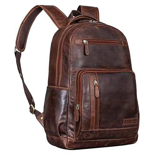 STILORD Hubertus Lederrucksack Damen und Herren Vintage Laptop-Rucksack 15,6 Zoll...