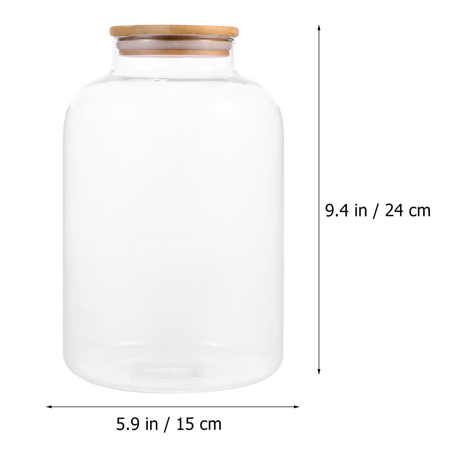 Mikinona Leeres Vorratsglas aus Glas mit Holzdeckel Luftdicht Verschlossen Hitze und Kältebeständig zur Aufbewahrung von Müsli und Tee in Küche