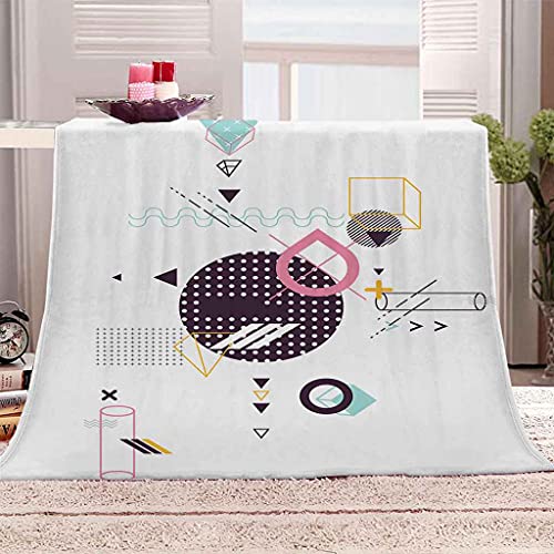 Couverture Polaire en Flanelle Microfibre Géométrique 130x150cm - 2