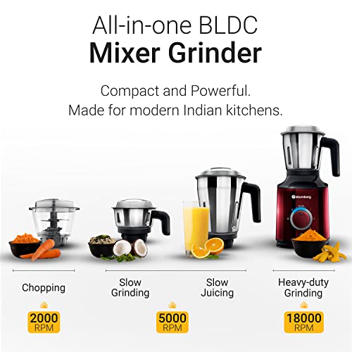 Compare Atomberg MG 1 AllinOne Mixer Grinder for Kitchen with 4 Jars