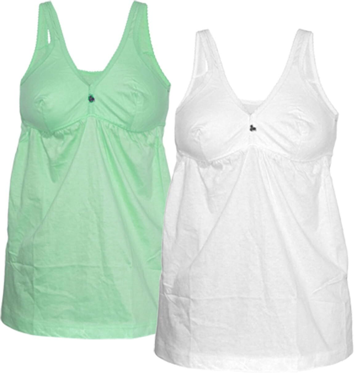 Women Cotton Regular Fit Sleeveless Cotton Bra Cum Comisole Slip Multicolor Pack of 2 Multicolour-image-25