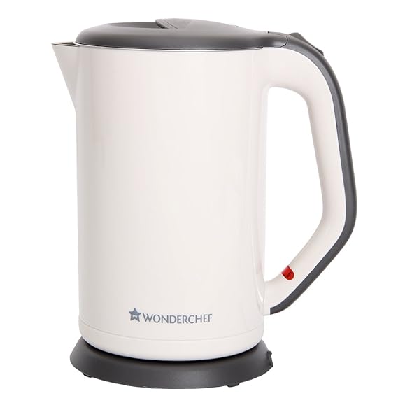 Wonderchef Luxe Automatic Stainless Steel Cordless Electric Kettle 1.7 Litre, 1800W, Ivory | Elegant design | Safety Lock