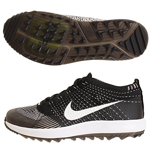 Nike Men's Flyknit Racer G Golf Shoes (Black/White, 11 D(M) US)