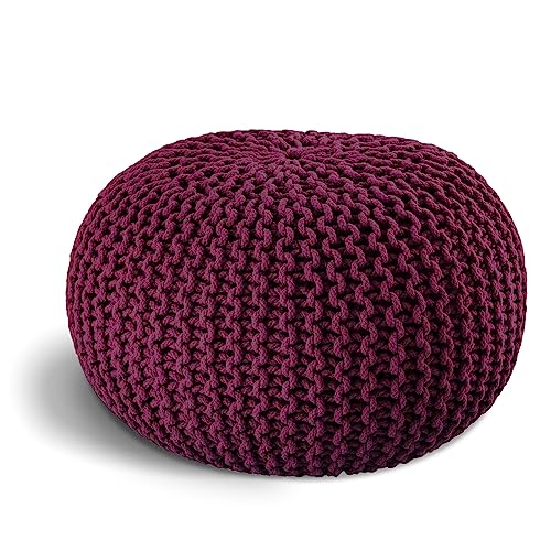 ELYFLAIR® handgefertigter Strickhocker Ø 55cm o. Ø 45cm I...