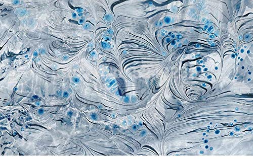 Papier peint 3D bleu marbre abstrait imperméable 200x140 cm pour salon