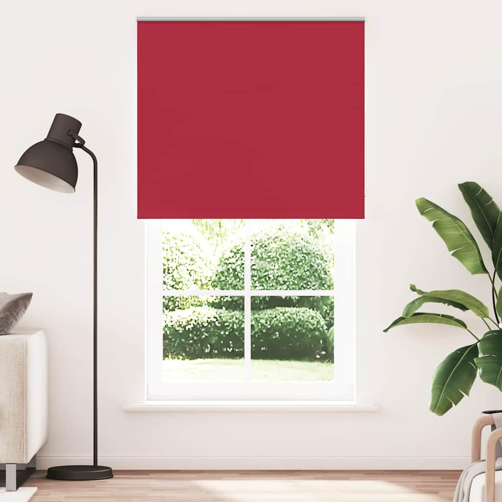 Store enrouleur occultant rouge 135x230 cm thermique sans perçage pour fenêtre