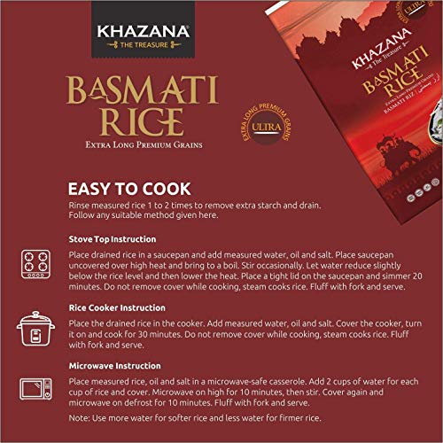 Khazana Organic Ready To Eat Meals Variety 6-Pack + Ultra Extra Long Basmati Rice 2Lb - Customized Indian Meal Bundle | Non-Gmo, Vegan, Kosher, Gluten Free | Authentic Indian Cuisine #TOP7