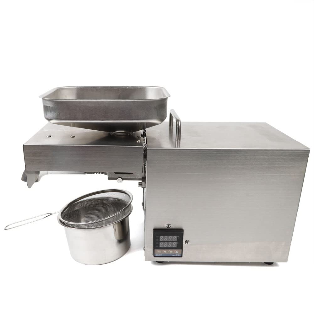 Automatyczna wyciskarka do oleju, 1500 W, ze stali nierdzewnej, do orzechów ziemnych, sezamowych, oliwek, nasion orzecha włoskiego