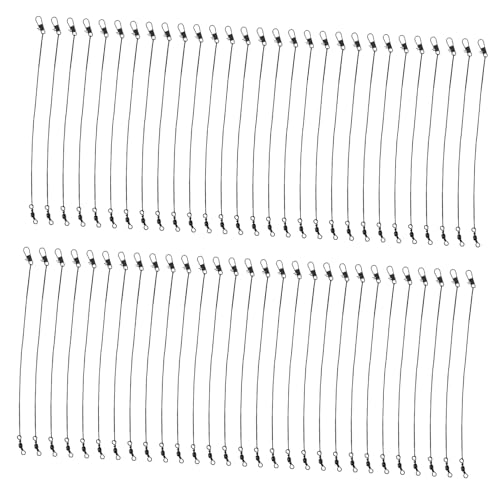 KOMBIUDA 50pcs Steel Fishing Leaders Swivel Snap para Pesca