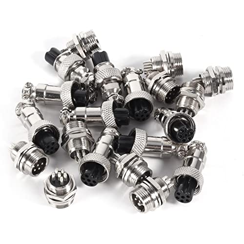 Conector aviación metálico durable 10 sets GX12 6 pines miniatura 3