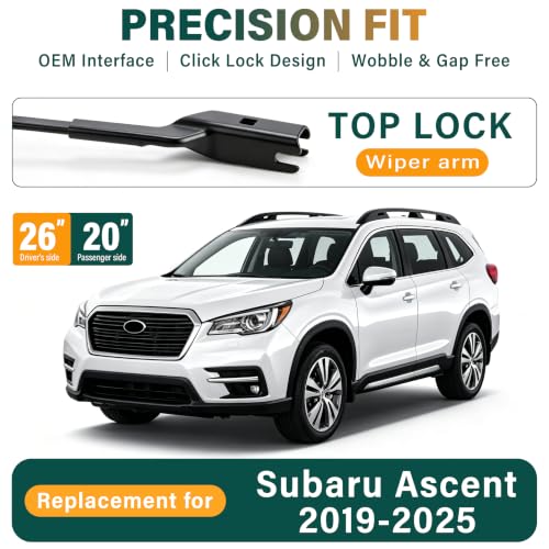 Image of Windshield Wiper Blades Replacement for Subaru Ascent 2019-2023 2024 2025