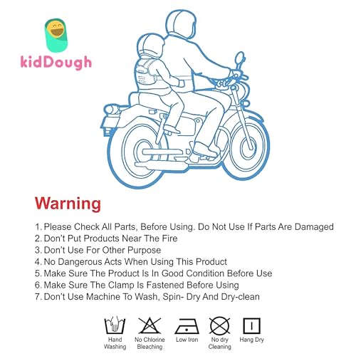 Image of KidDough Baby Safety Belt for Kids | Two Wheeler Bike /Scooty Belt for Kids Safety, Child Harness Safety Belt with Adjustable Baby Carrier for Toddlers & Baby (Cartoon Blue)