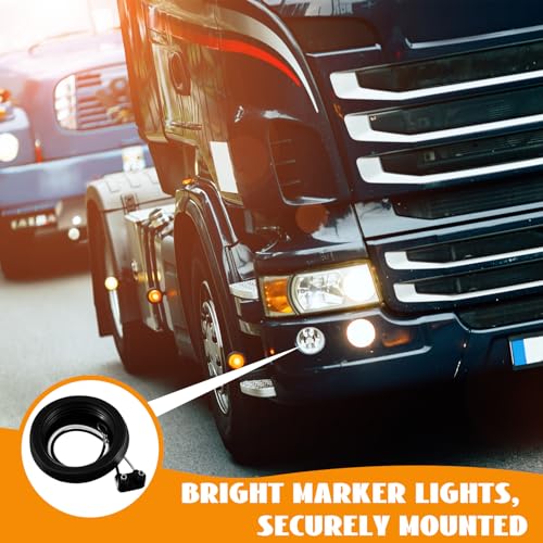 Image of Pangda 16 Pack 2 Inch Rubber Grommets for Truck Trailer Boat Lights with 2 Prong Pigtails Trailer Side Marker Lights Grommets with 2 Pin Wire Pigtail Connector Kit for Truck RV Boat