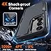RMOCR Case for Samsung Galaxy S25 Plus, Full Body Heavy Duty Rugged Shockproof Protective Phone Cover with Lanyard Strap, Tempered Glass Screen Protector and Camera Lens Cover, Black Matte