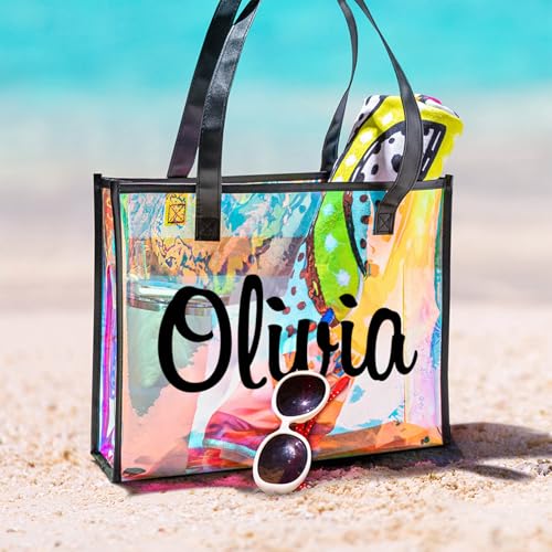 callie Personalized Beach Bags for Women, Custom Name on Clear Beach Bags Waterproof Sandproof, Mother's Day Gifts Birthday Gifts for Her3