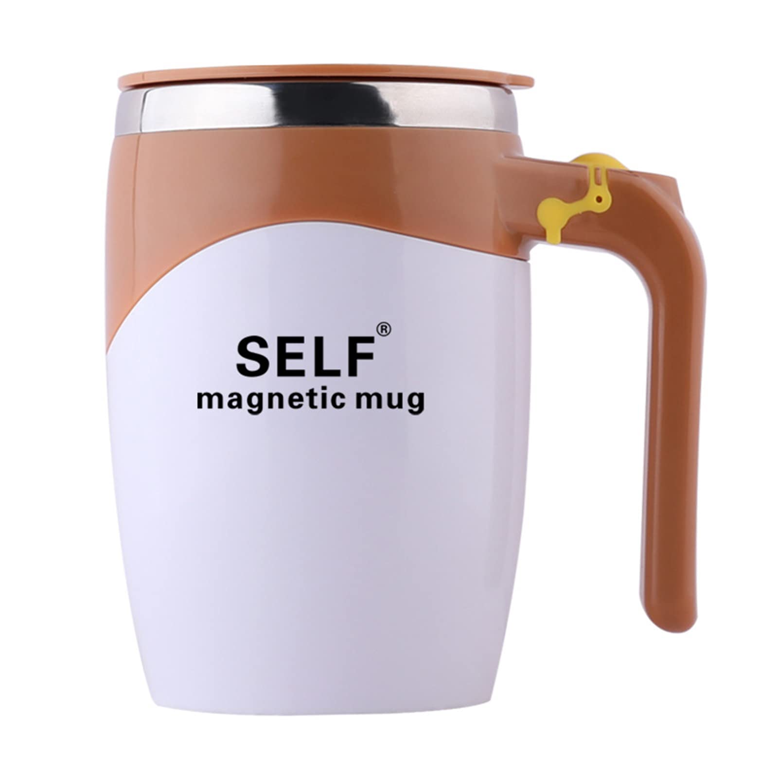 Maizoon Mug mélangeur automatique rechargeable par USB en acier inoxydable 304 sans tige pour brasser du café, du lait, du cacao et d'autres boissons, 400 ml, gris