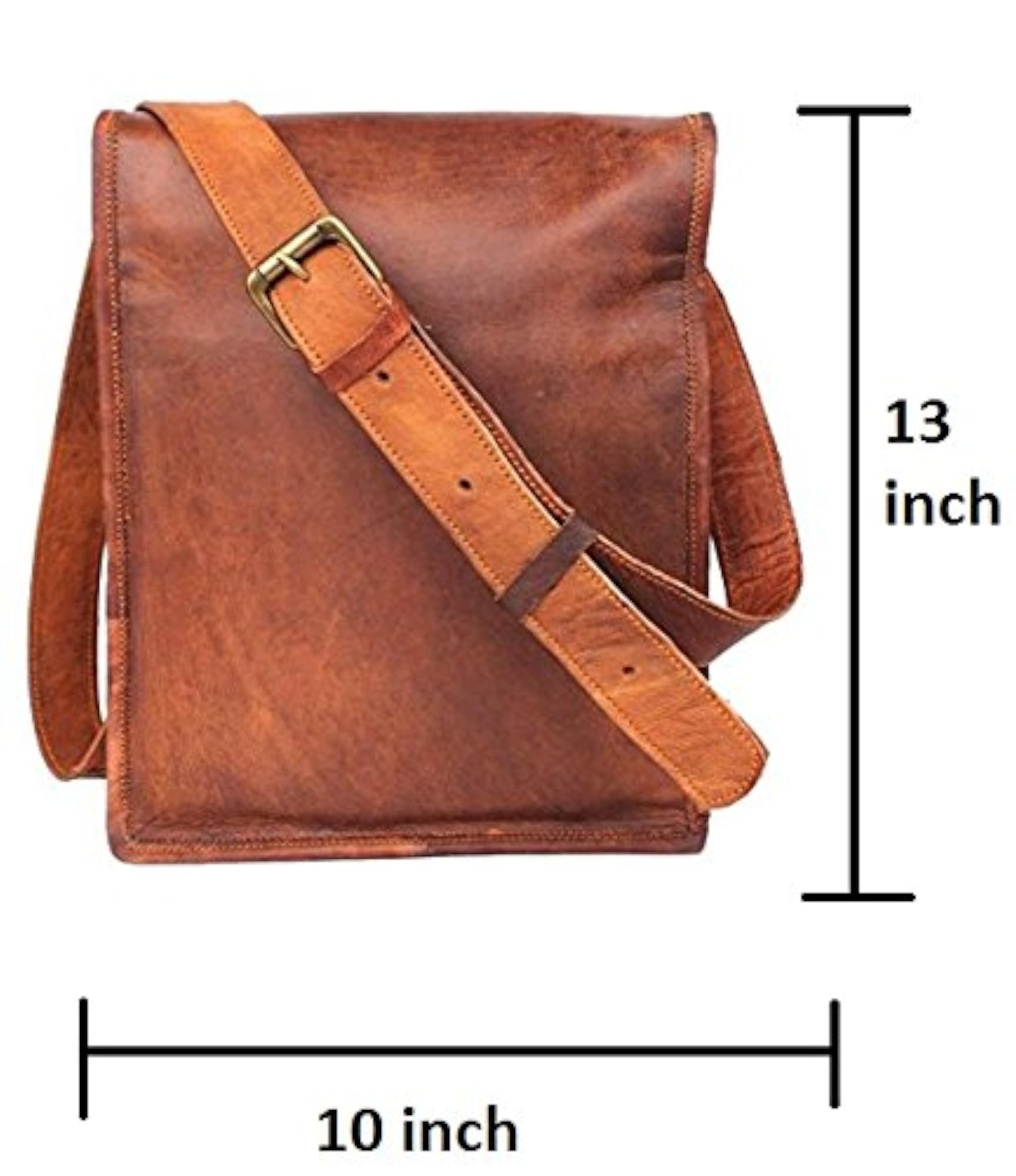 Brown Leather Tablet Messenger Bag, Stylish & Functional