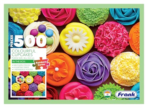 Image of Frank Colourful Cupcakes 500 Piece Jigsaw Puzzle for Adults & Kids Above 10 Years | Fun and Challenging Educational Toys Having Realistic Illustrations | Puzzle Games for Focus & Memory