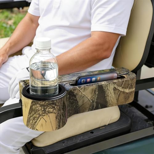 ProCartFit 4th Gen Upgrade Golf Cart Rear Seat Armrest with Cup Holder, UV-Proof Golf Cart Accessories for EZGO, Club Car, Yamaha, All-in-One Arm Rest Fit 1"/1.25" Square Tube, No Drilling — view 4