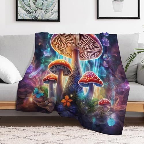 Couverture Champignon plaid flannel douce contre le froid lit canapé - 3
