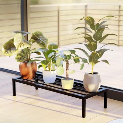 Image of Giore Heavy-Duty Plant Stand for Balcony 1 Pc /Plant Stand for Indoor & Outdoor | Thick Metal Stand, Garden /Patio, Apartment /Home Decoration | Anti Rust Plant Shelf | Metal Planter Black