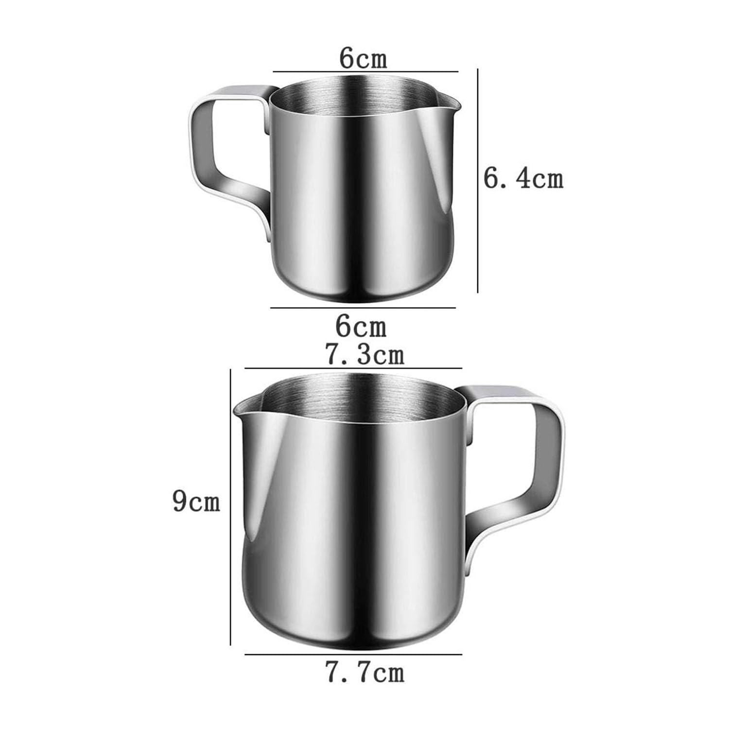 Set 2 Bricchi Da Latte In Acciaio Inox Per Cappuccino - 150ml E 350ml Con Misuratore | Per Latte Art E Caffè - Foto 9