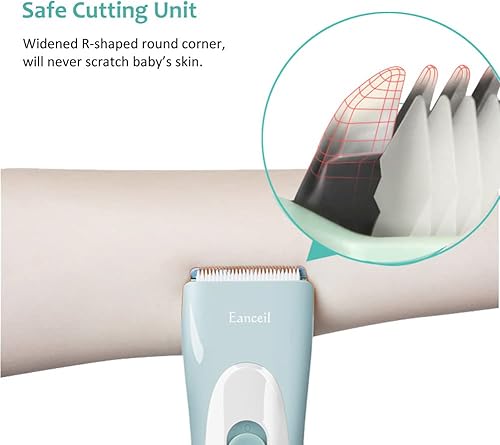 Miniatura 4 de Cortadora de pelo para bebés, cuchilla de cerámica eléctrica para niños, ultra silenciosa, inalámbrica, recargable, impermeable, kit de corte de