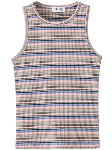 Image of BINIDUCKLING Toddler Tank Top Girls Summer Cute Striped Sleeveless Top 24 Months-8 Years