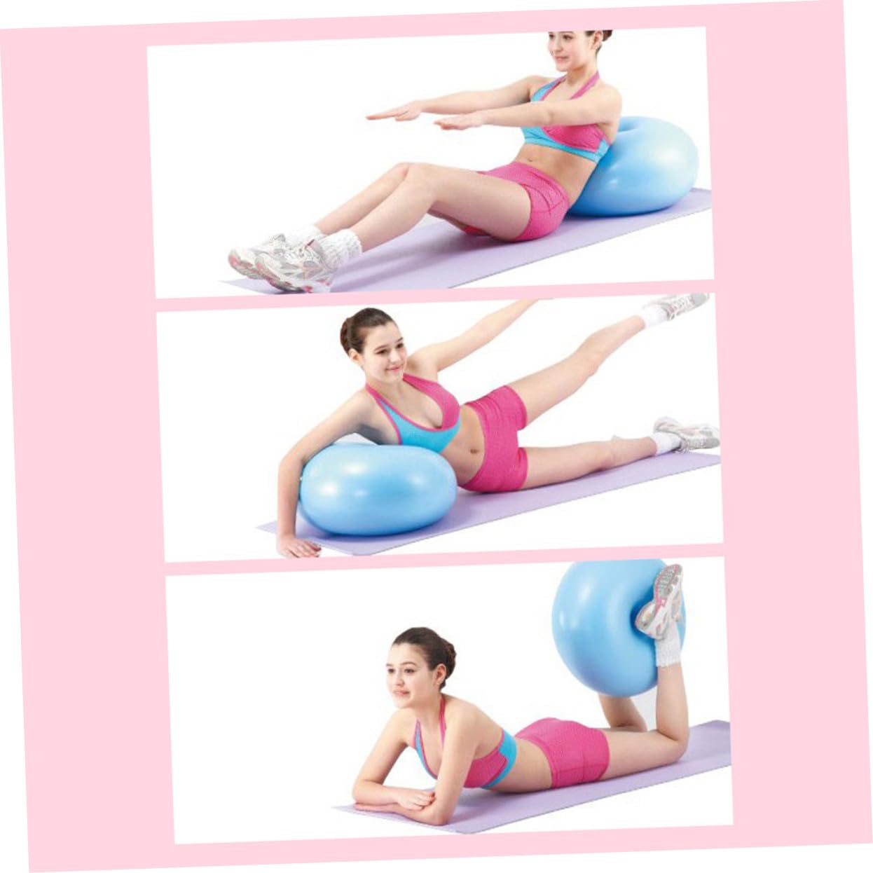 Antybakteryjna Piłka Fitness Do i Pilatesu Wytrzymała i Odporna Przebicie z Powierzchnią Antypoślizgową Do Ćwiczeń Równowagi i Wzmacniania Mięśni Domu z Pompką Jasnoniebieska