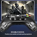 Contrôleur pour Xbox 360, USB Joystick pour jaquette filaire avec double vibration améliorée et conception ergonomique pour Microsoft Xbox 360 & Mince & PC Fenêtres 7/8/10(Noir)