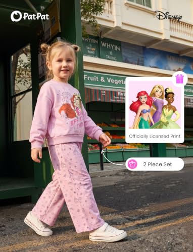 Image of Disney Outfits for Girls Long Sleeve Shirt Pocket Pant Toddler Sweatsuit