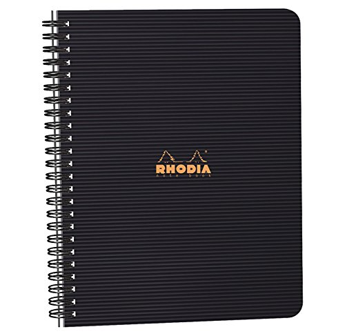 RHODIA Set di 5 quaderni a spirale "Note Book", A5, a quadretti 5 x 5, nero