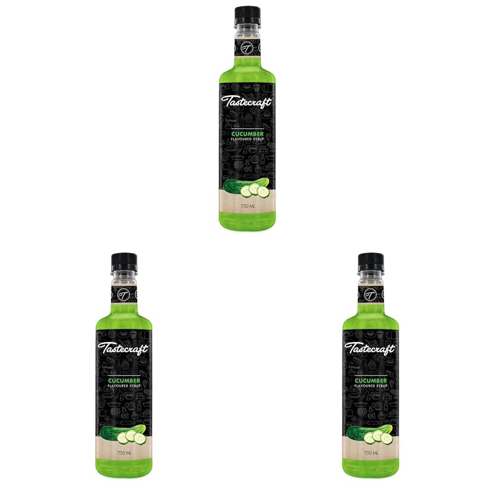 Tastecraft Cucumber Flavoured Syrup, 750 ML [Exotic Ingredients, Naturally Infused, Authentic Taste] (Pack of 3)-image-20