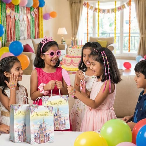 Image of Party Propz Return Gifts for Birthday - 70 Pcs, Princess Theme Birthday Return gift for kids age 6-10,Headband,Scrunchy,Pink Eyeglasses,Mirror,Hair Clips,Gift Bag,Party Favours