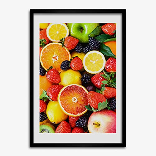 Cadre MDF 50x70 cm Tulup Tableau Moderne en Bois avec Peinture de Fruits pour Décoration Mural