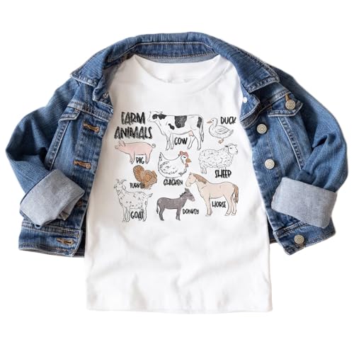 Farm Animals Toddler Shirt - Cute Educational Barnyard Animals Kids Boys & Girls Shirt - Natural Toddler & Youth Graphic Tee2
