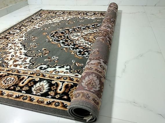 Image of Soft Washable Beautiful Acrylic Rugs for Home Decor Living Room 6x8 feet (180 x 235 CM) Grey