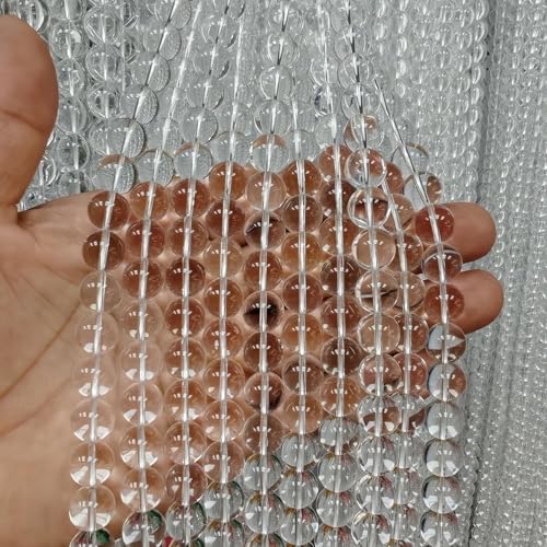 Natural Clear Quartz Crystal Beads 10mm (72 Pcs Approx) Power Stone Loose Beads for DIY Bracelet Jewelry Making, Lucky Healing Crystals for Stress Relief & Mind Calm, Shiny Craft Supplies (10mm)