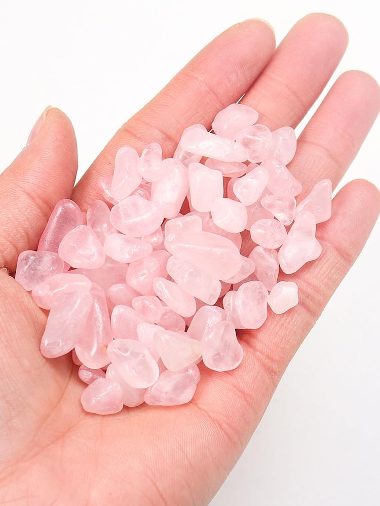 1kg Natural Crystal Crushed Stone Aromatherapy polishing Stone demagnetization Stone Fish Tank Purification Decoration Pink Natural Stone 5-7mm