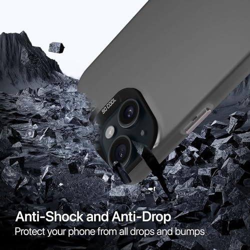 Image of Vaku Luxos Matte Dazzle Back Cover for iPhone 15 Shock Proof Airbag Protection TPU Case Scratch Resistant Slim Thin Military-Grade Protection - Grey