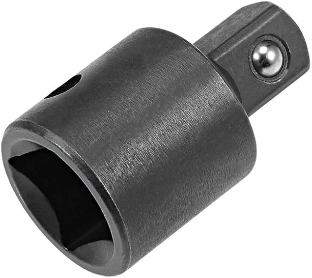 sourcing map 1/2 Inch Drive (F) x 3/8 Inch (M) Socket Reducer, Female to Male, Cr-V (Black)