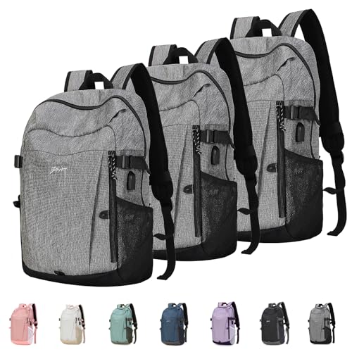 BESMART Travel Backpack for Women & Men, Lightweight Backpacks with USB Charging Port in 3 Size, TSA 13.5/15.6/17.3 inch Laptop Backpack, Casual Hiking Daypack for Camping Weekender Business Outdoor