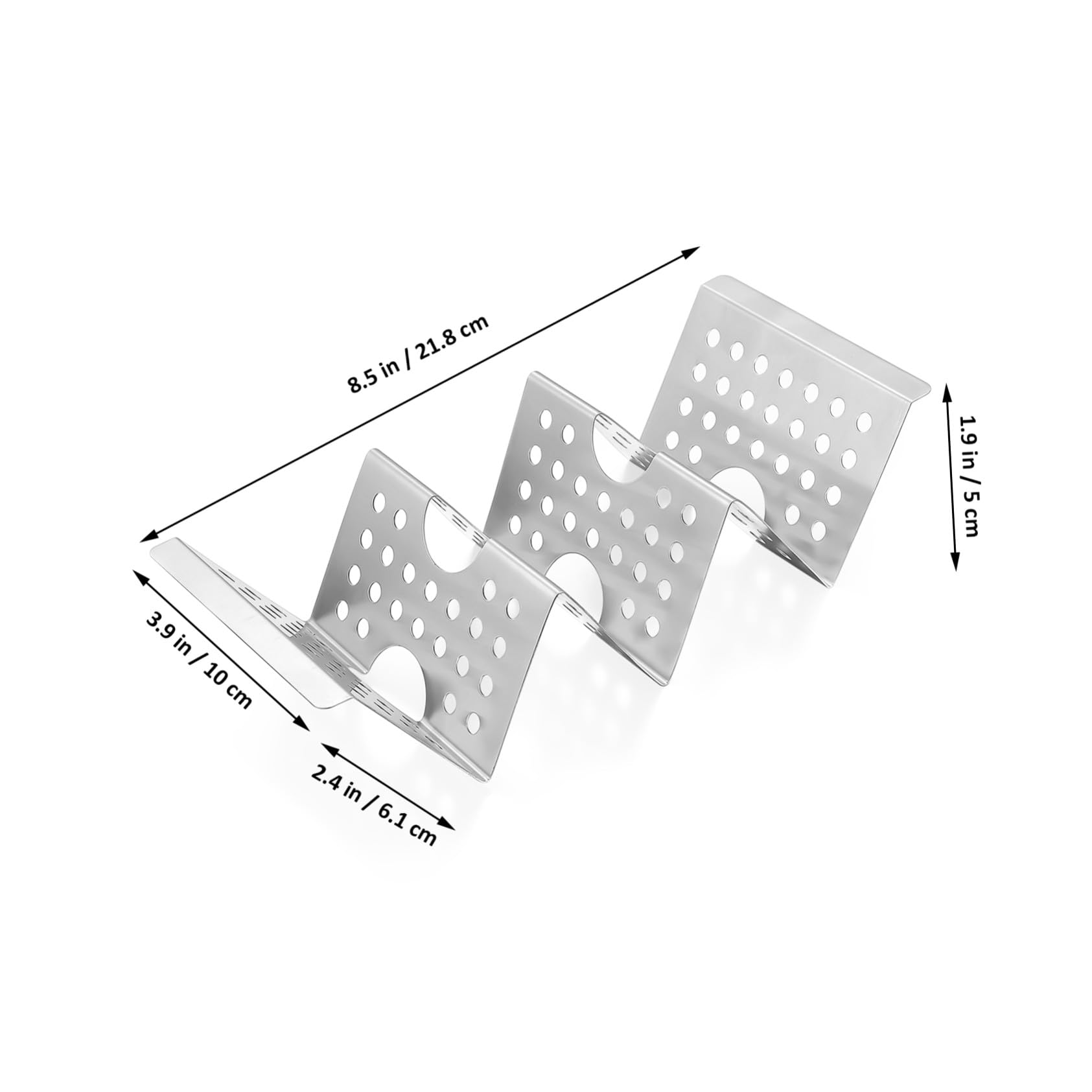 8 Piezas Soportes para Tacos de Acero Inoxidable para Cocina de Rack Decorativo para Tortillas Verticales Resistente y Seguro para Hogar y Restaurante