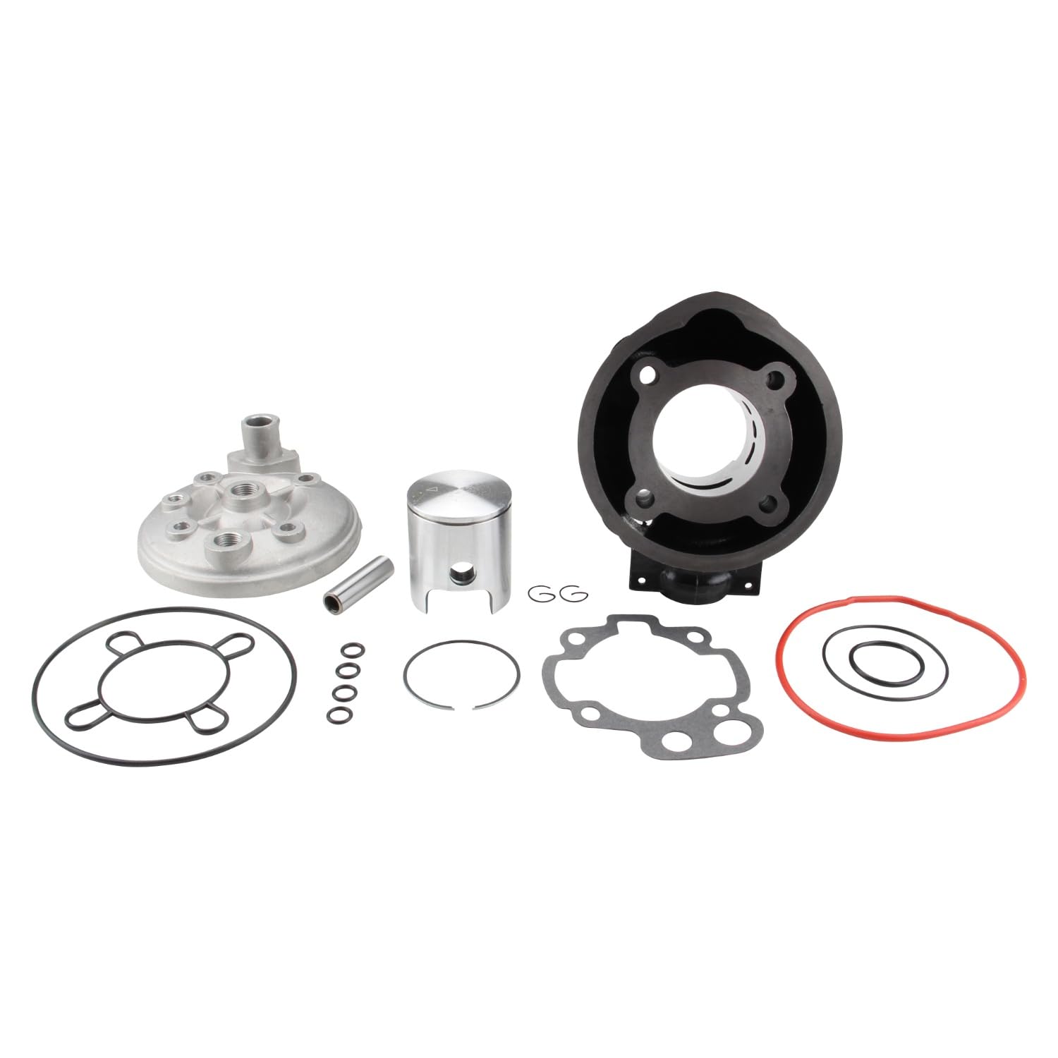 Kit pour cylindre 70 ccm - Inclus :Tête de cylindre - Culasse refroidie à l'eau pour les moteur Minarelli, AM 2, 3, 4, 5, 6, Aprilia RS, Beta RR 50, Malaguti XSM, Motorhispania Furia, Peugeot XP6