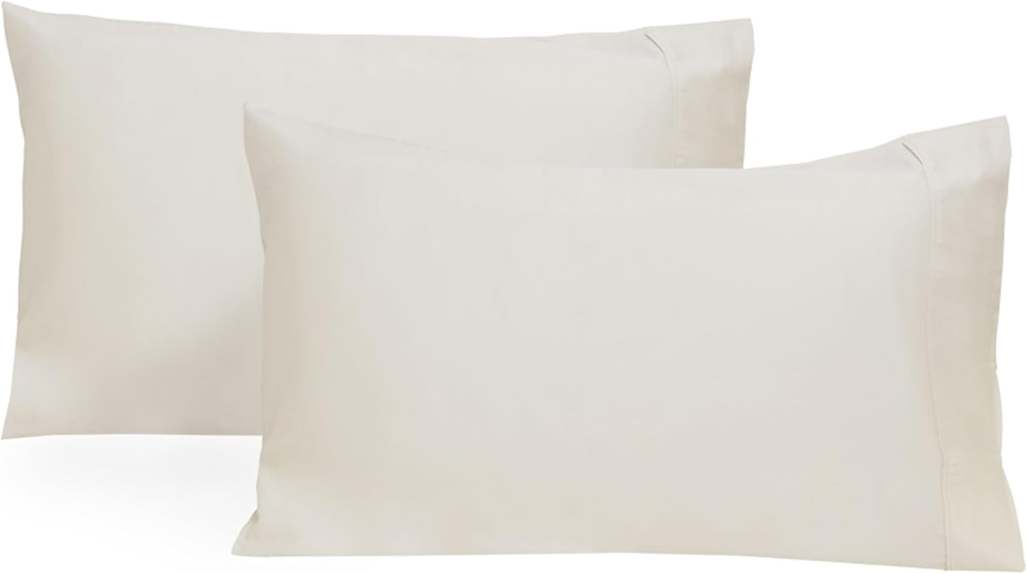 Organic Cotton Ivory King Pillowcases - 100% GOTS Certified Organic Cotton, Chemical-Free, 400 Thread Count, Unbleached, Undyed, Hypoallergenic, 21"x40" Cooling King Size Pillowcases (Ivory - King)