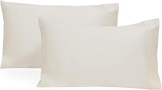 Organic Cotton Standard Size Pillowcases - Off-White, GOTS Certified, 40...