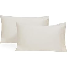 Organic Cotton Standard Size Pillowcases - Off-White, GOTS Certified, 400 Thread Count, 21"x30", Unbleached, Dye-Free All Natural 100% Cotton Pillow Cases Off-White, Standard Size - Set of 2