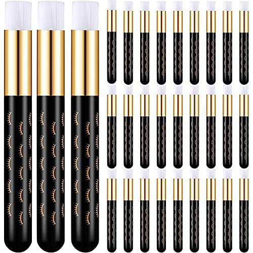 30 Pieces Lash Shampoo Brush Lash Cleanser Brush Eyelash Extension Cleaning Brush Cosmetic Lash Cleanser Brush Peel Off Blackhead Brush for Beauty Supplies (Black)