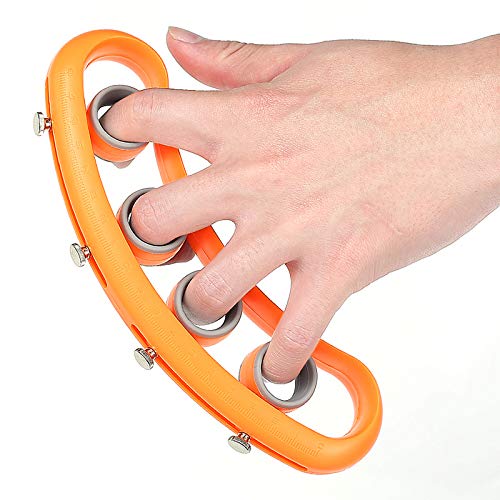 Hand Exerciser, Guitar Finger Expansion, Correction Training Device, for Ukulele Piano Saxophone Beginner (Orange)