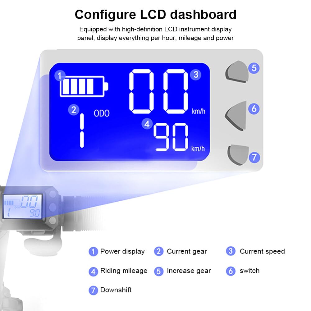 Dedjgoo 36V 350W Electric Scooter Controller LCD Display Electric Scooter Brake Accelerator Throttle Set Easy to Install (36V) - Image 3